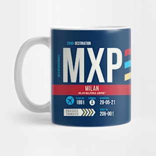 Milan (MXP) Airport Code Baggage Tag Mug